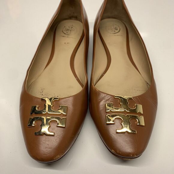 Tory Burch Nutria Gold Raleigh Ballet Flats Womens Size 7M - Picture 8 of 12